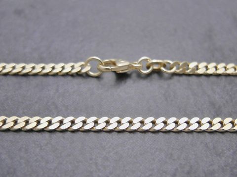 Panzer flach Kette aus Gold 585, 70 cm lang, 2,7 x 0,9 mm, gefertigt vom Juwelier Harnisch, ideale Ergänzung für eleganten Schmuck.