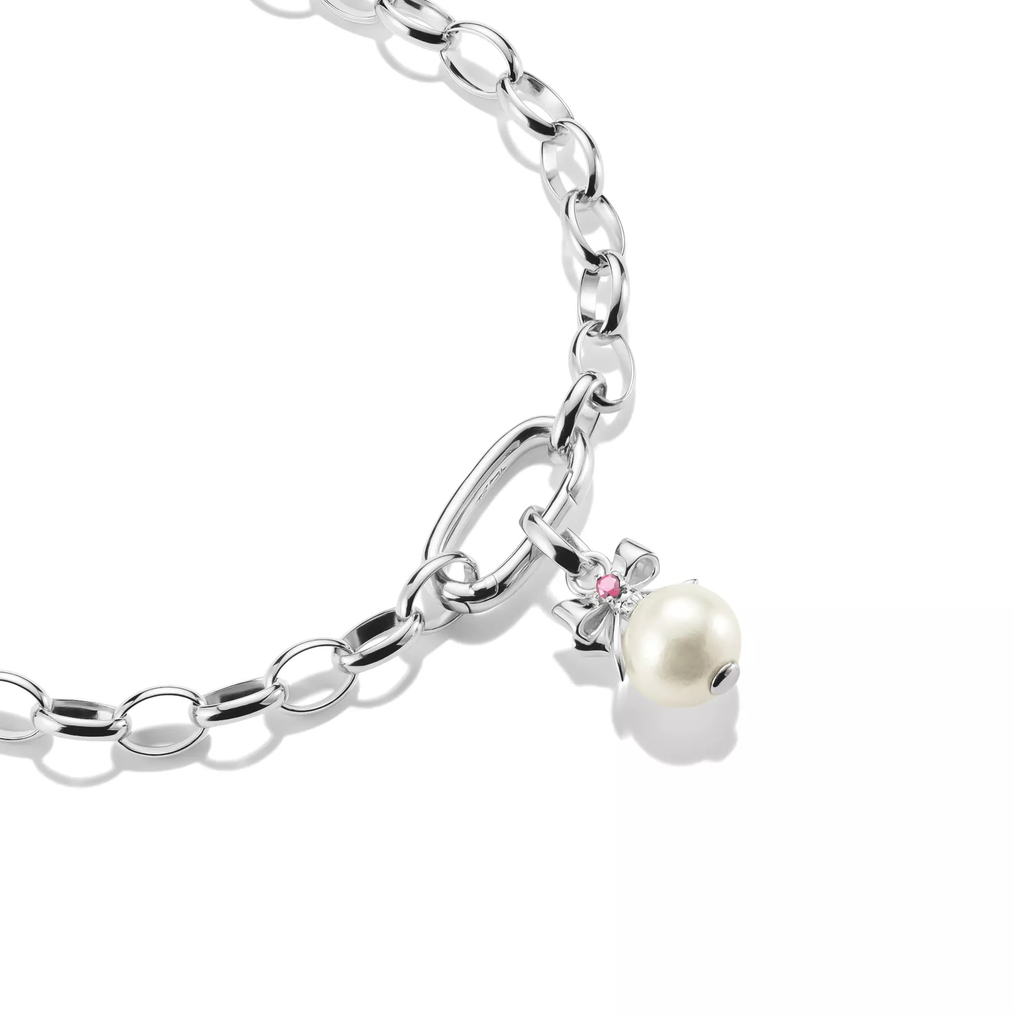 Thomas Sabo Charm-Anhänger Perle mit Schleife Connect Silber – Ansicht 2