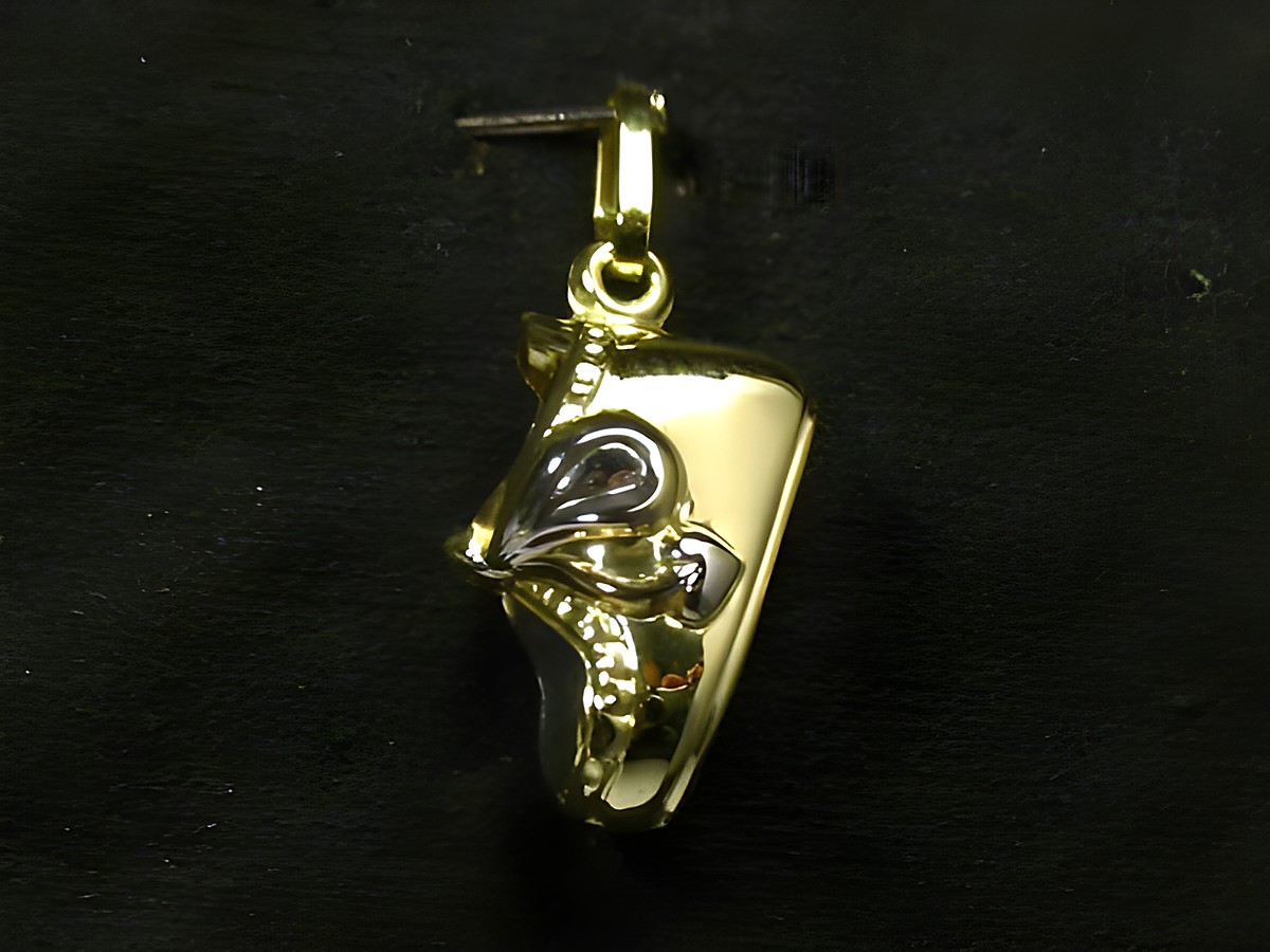 Baby Schuh - Gold Anhänger - BICOLOR - Geschenkidee, Hersteller: Juwelier Harnisch, Schuhe. Der Anhänger zeigt einen kleinen Baby Schuh in glänzendem Gold und Silber.