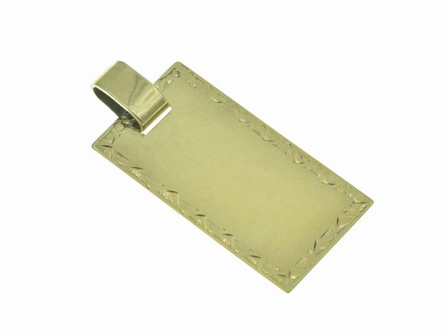Echter Gold Anhänger 333 25,9 x 13,5 mm mit Gravurplatte, Hersteller Juwelier Harnisch, ideal für persönliche Gravuren und besondere Anlässe.
