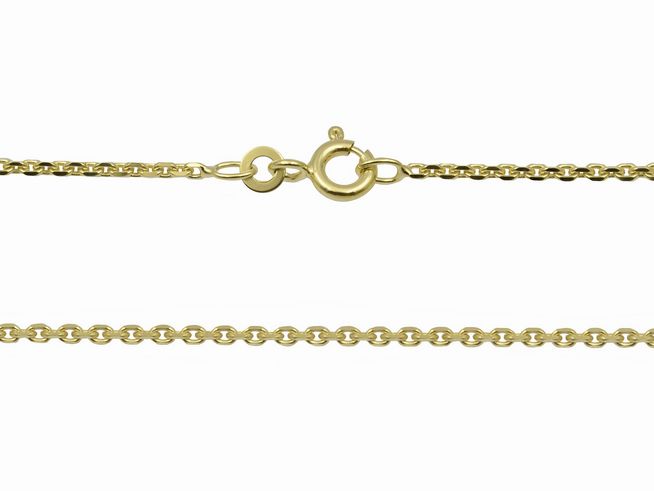 Anker Kette 750 Gelbgold diamantiert mit einem Durchmesser von 1,7 x 1,7 mm und einer Länge von 45 cm, hergestellt von Juwelier Harnisch, gut geeignet für eleganten Schmuck.
