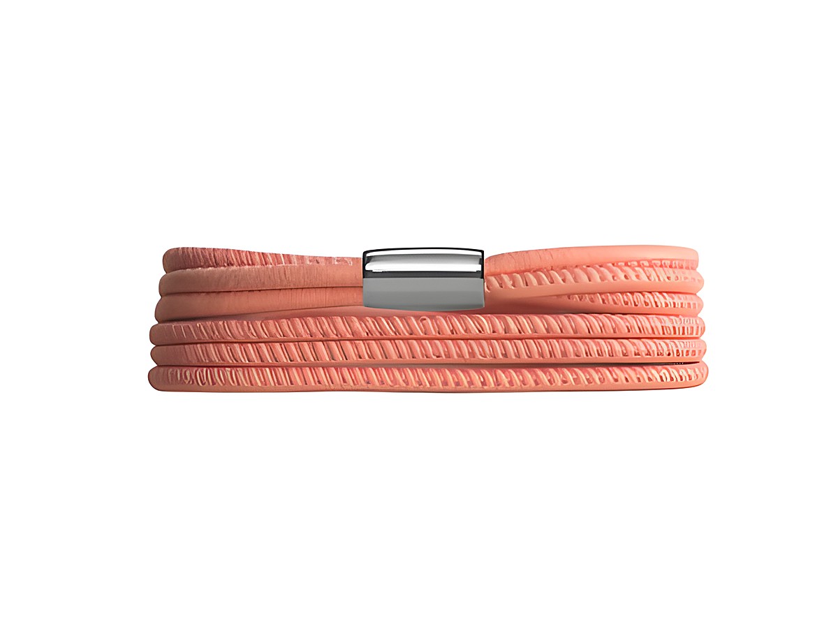 Endless 3-String Lederarmband in Peach mit Edelstahl Silberverschluss, Hersteller: Endless, Armband 3-string, für einen stilvollen Look.