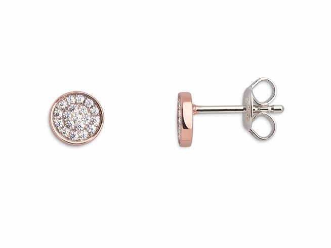 Xenox Sterling Silber Ohrringe XS3739RN EAR CANDIES in Roségold Verg. mit funkelnden Steinen, elegant und modern gestaltet, perfekt für jeden Anlass.