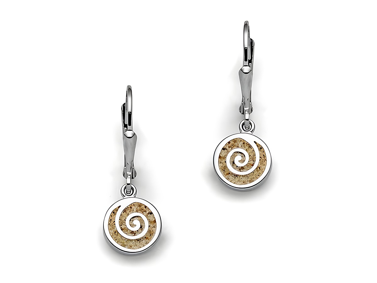 DUR Ohrring Spirale 2.0 O5216 aus Sterling Silber mit einem runden Anhänger und spiralförmigem Motiv im Inneren, stilvoll und elegant, perfekt für jeden Anlass.