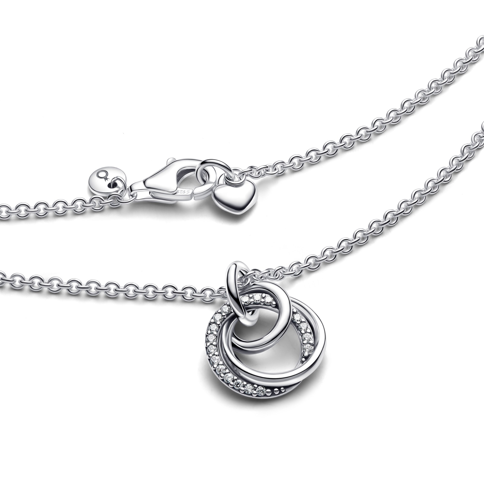 Pandora Familie Für Immer Verschlungener Anhänger Halskette - Sterling Silber Zirkonia 60 cm – Ansicht 5