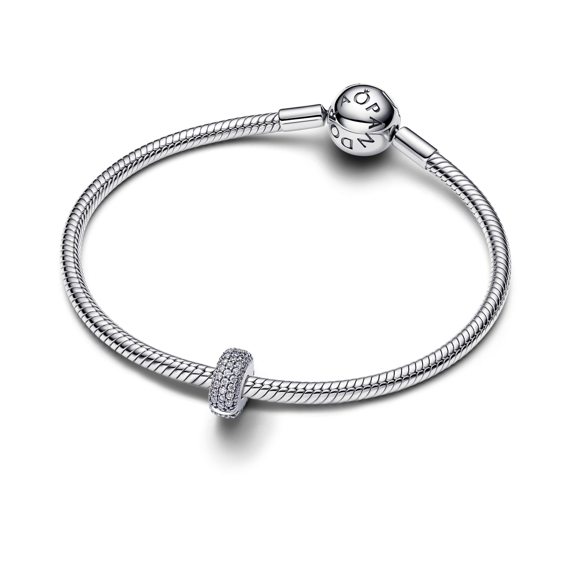 Pandora Pavé Clip-Charm - Sterling Silber - Zirkonia – Ansicht 2