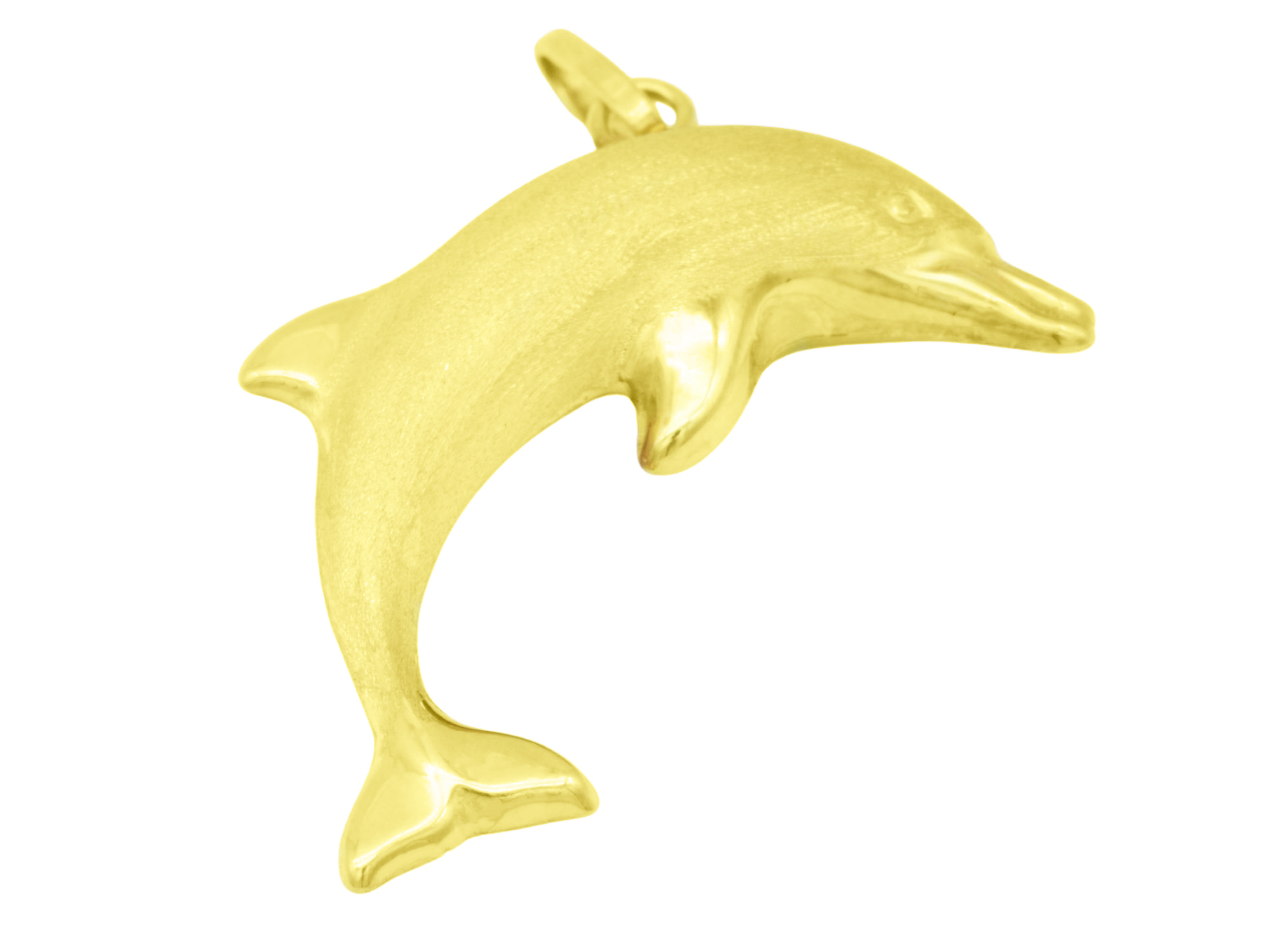Anhänger Delfin DESIGN - Gelbgold teilmattiert