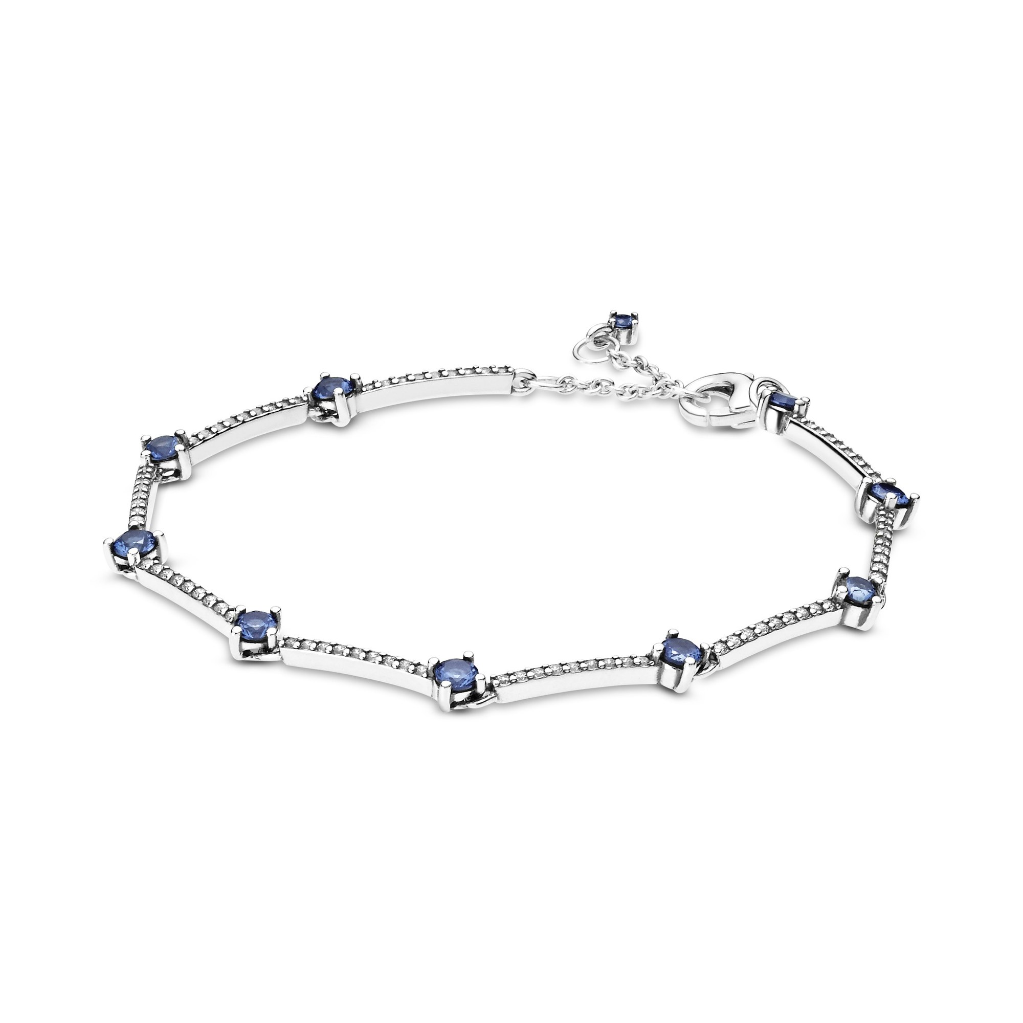 Pandora Timeless - Armband - Funkelndes Pavé Bars Armband - Silber - blaue Zirkonia