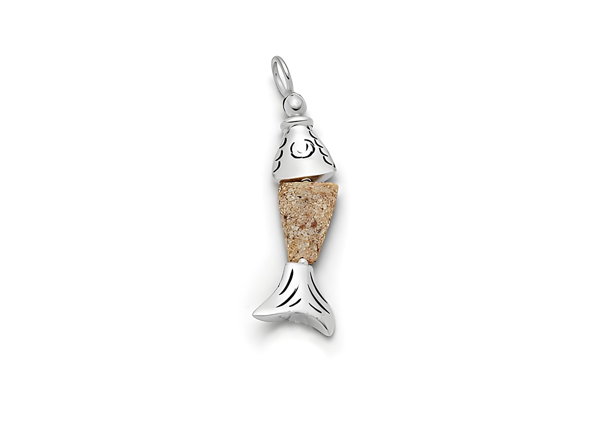 DUR Anhänger Fisch Sprotte P3536 aus Sterling Silber, kunstvoll gestaltet mit einem eleganten Design und einem innovativen Materialmix, ideal für Schmuckliebhaber.