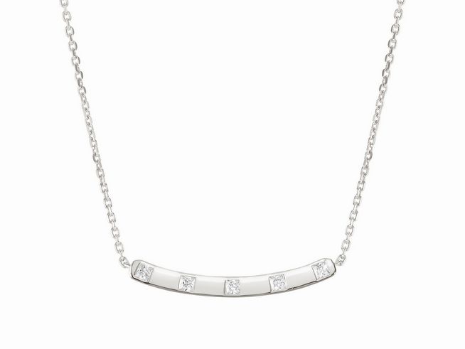 424090231-0 Halskette von Nomination Carismatica in Silber vergoldet mit weißen Zirkonia, elegant im Design und verstellbar von 38 bis 44 cm, ideal für jeden Anlass.