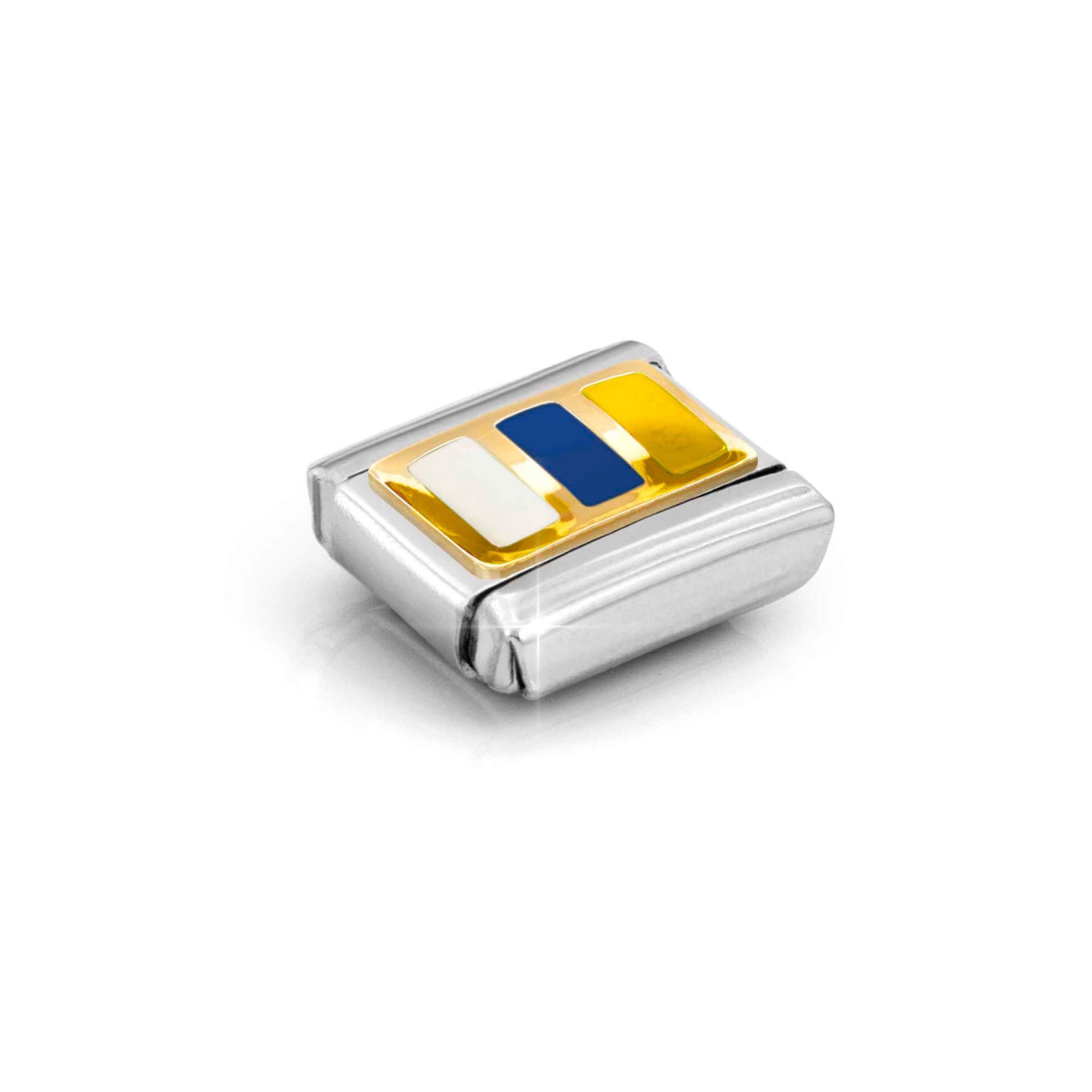 Nomination Composable Classic Charm Fahne Kanarische Inseln - Edelstahl, Gold 750 Gelbgold, Emaille – Ansicht 4