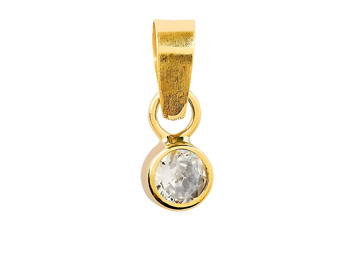 Gelbgold 585 Anhänger von Xenox in polierter Ausführung mit funkelndem Zirkonia Stein, ideal als elegantes Schmuckstück für individuelle Stilrichtungen.