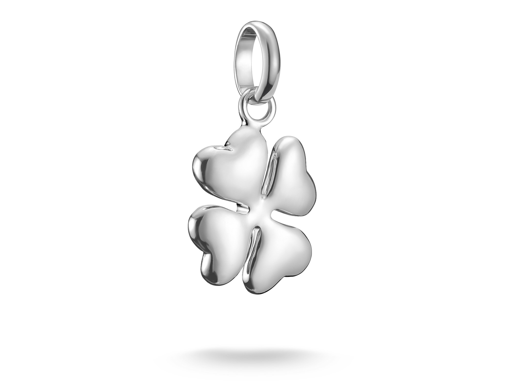 Glücksklee 3D Charm aus Silber mit Öse von Thomas Sabo, ideal für das Charm Club CONNECT System, verleiht einen Hauch von Glück und Eleganz.