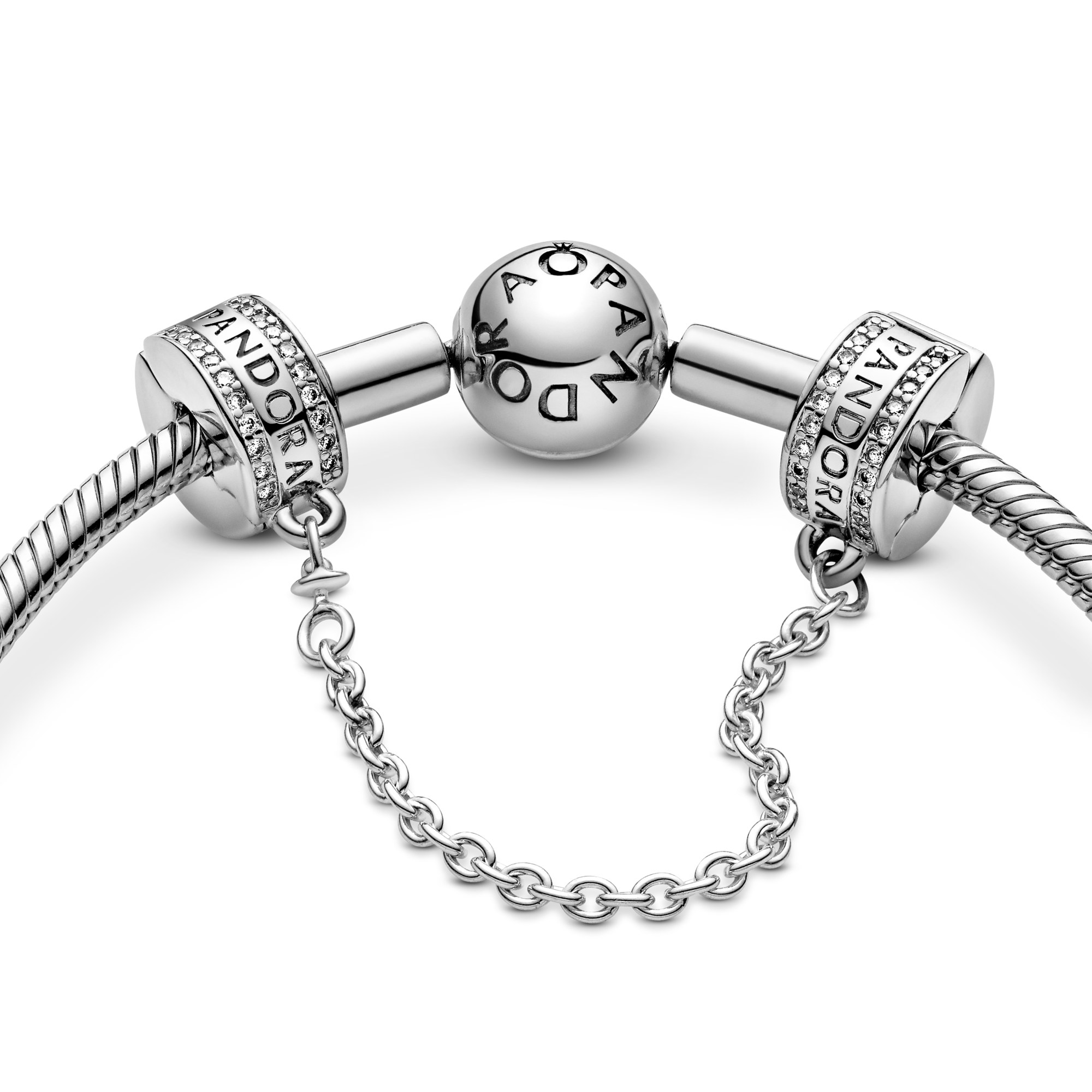 PANDORA Logo - Silber Sicherheitskettchen Zirkonia – Ansicht 3