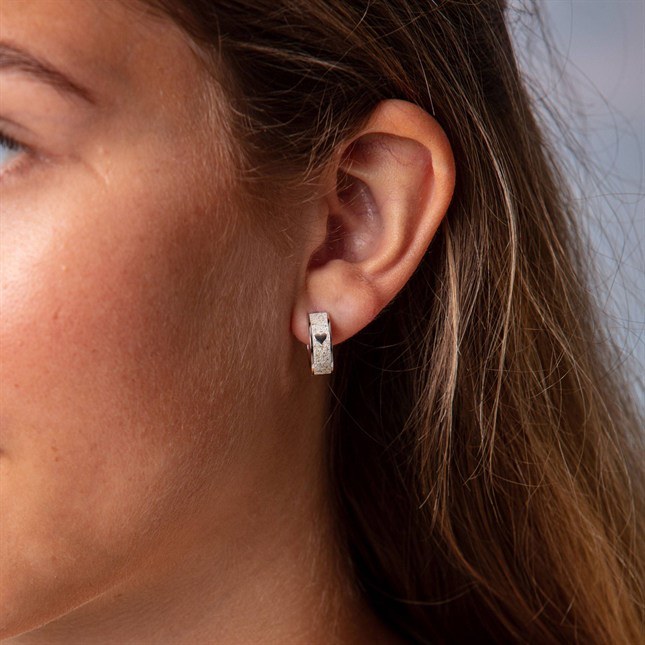 DUR Ohrringe Liebe Sandcreole - Sterling Silber - Strandsand – Ansicht 2