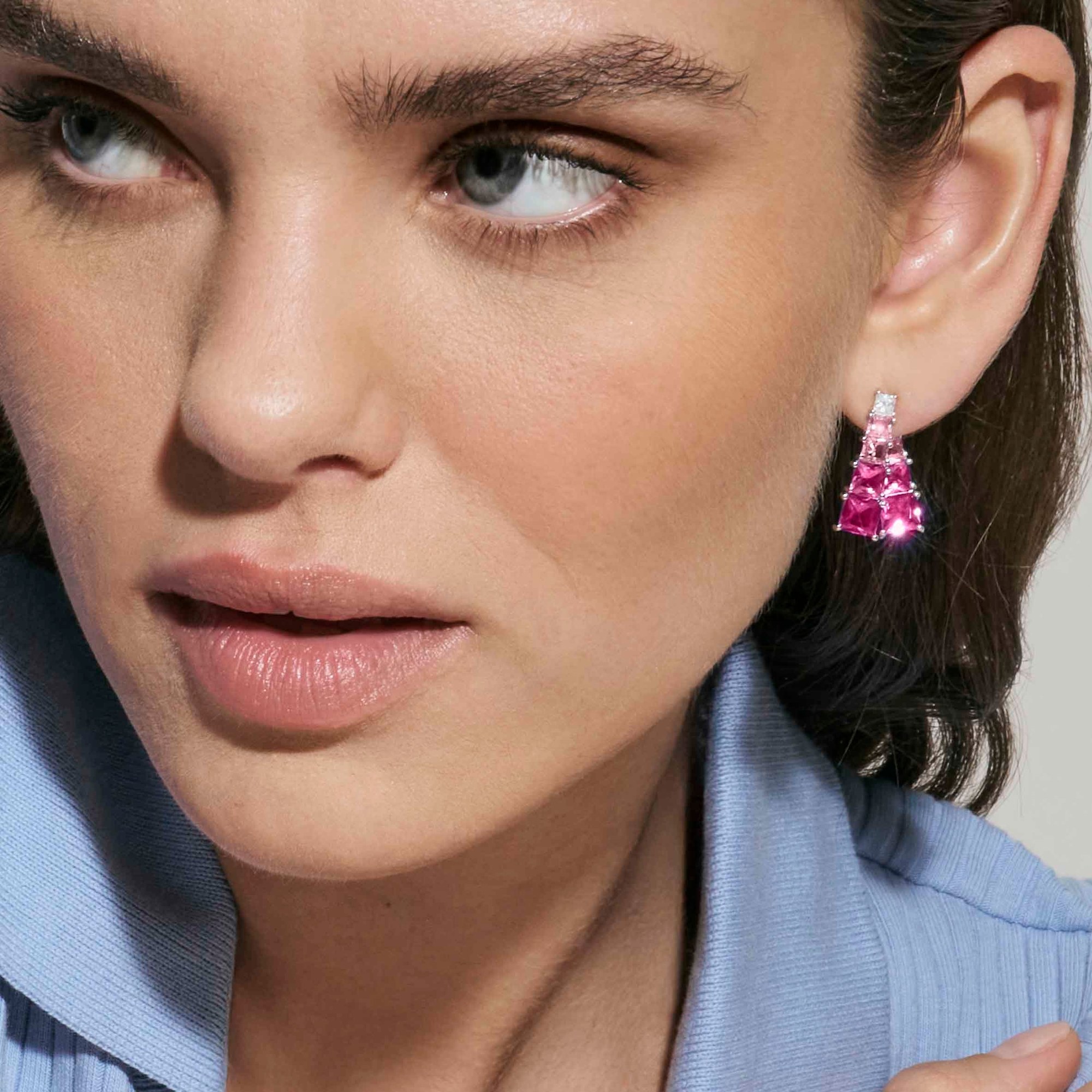 Nomination DAYTONIGHT Ohrhänger aus Sterling Silber - Zirkonia besetzt - Rosa - 2,5 cm – Ansicht 2