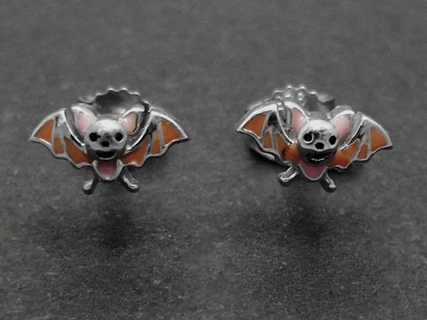 Fledermaus Silber Ohrringe tierisch Lack braun rosa schwarz Hersteller Juwelier Harnisch für Kinder