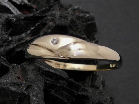 Gold Ring schlicht elegant Gold 333 Brilliant Goldring Gr. 58,5 Hersteller Juwelier Harnisch bis Gr. 60/19.