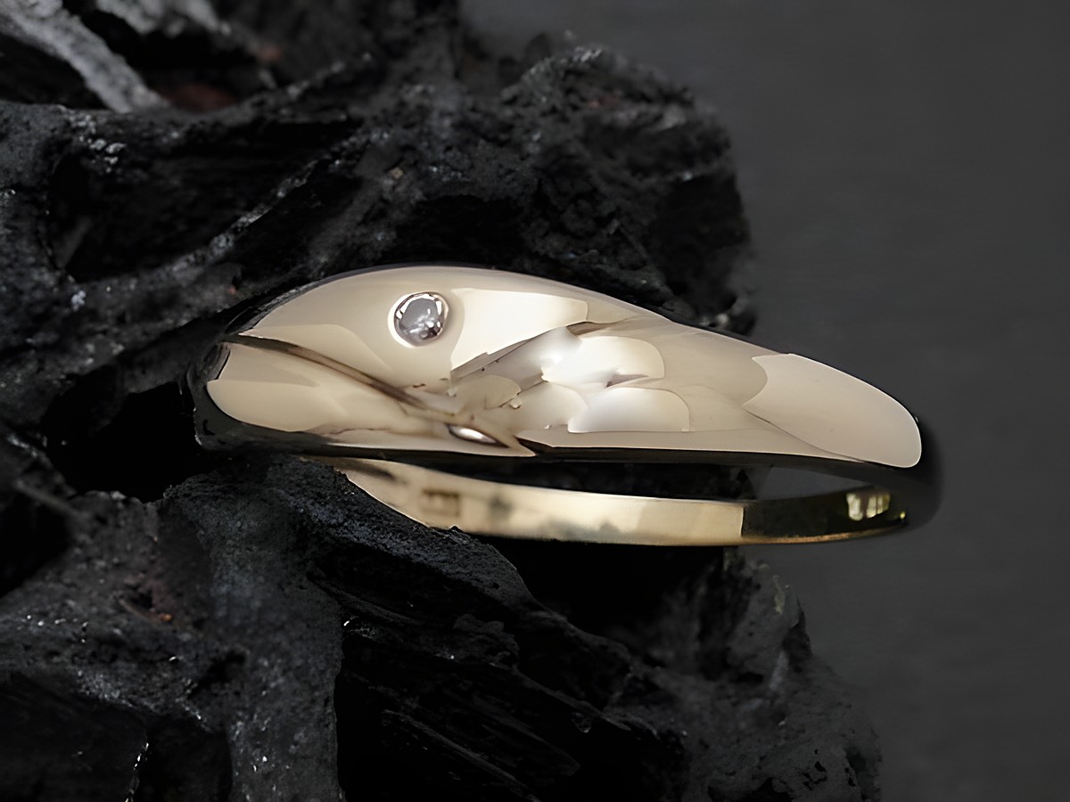 Gold Ring schlicht elegant Gold 333 Brilliant Goldring Gr. 58,5 Hersteller Juwelier Harnisch bis Gr. 60/19.
