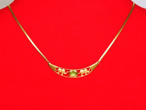 Collier Kette 333 Mittelteil mit Elefant und Turmalin, 45cm lang, vom Hersteller Juwelier Harnisch, elegant und einzigartig gestaltet, ideal für besondere Anlässe.