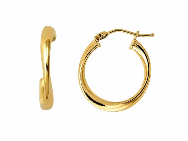 Polierte Gelbgold 585 Creolen von Xenox, stilvoll und elegant im Design, bieten einen zeitlosen Ohrschmuck für jeden Anlass. Echter Goldschmuck, der sich perfekt kombinieren lässt.