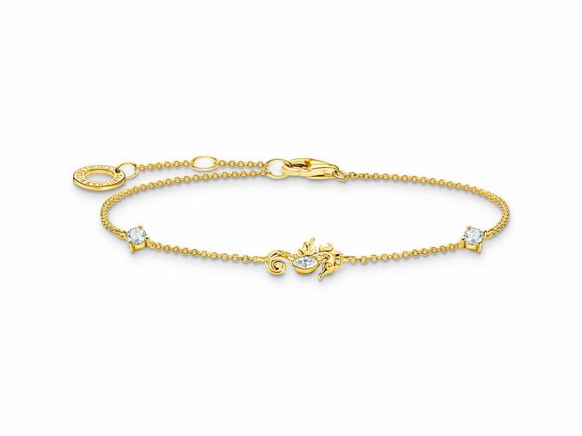 Thomas Sabo Armband A2061-414-14-L19V aus vergoldetem Sterling Silber mit Zirkonia, verstellbar auf 19 cm, filigranes Design mit Verzierung und hochwertigen Materialien.