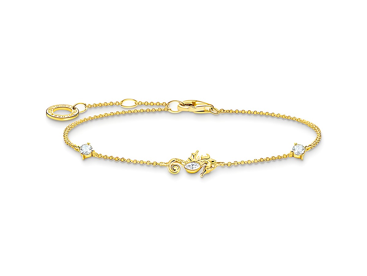 Thomas Sabo Armband A2061-414-14-L19V aus vergoldetem Sterling Silber mit Zirkonia, verstellbar auf 19 cm, filigranes Design mit Verzierung und hochwertigen Materialien.