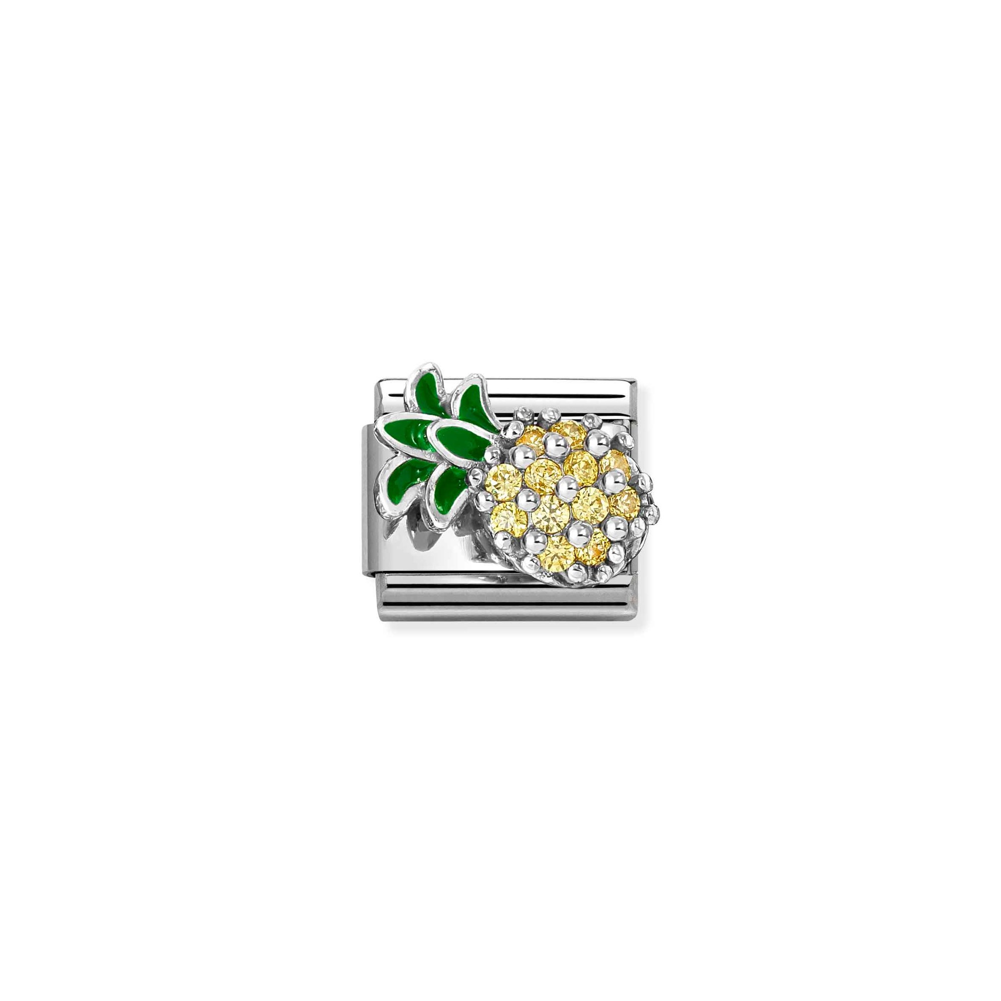 Nomination Composable Classic Charm Ananas - Edelstahl, Sterling Silber, Emaille, Zirkonia – Ansicht 2