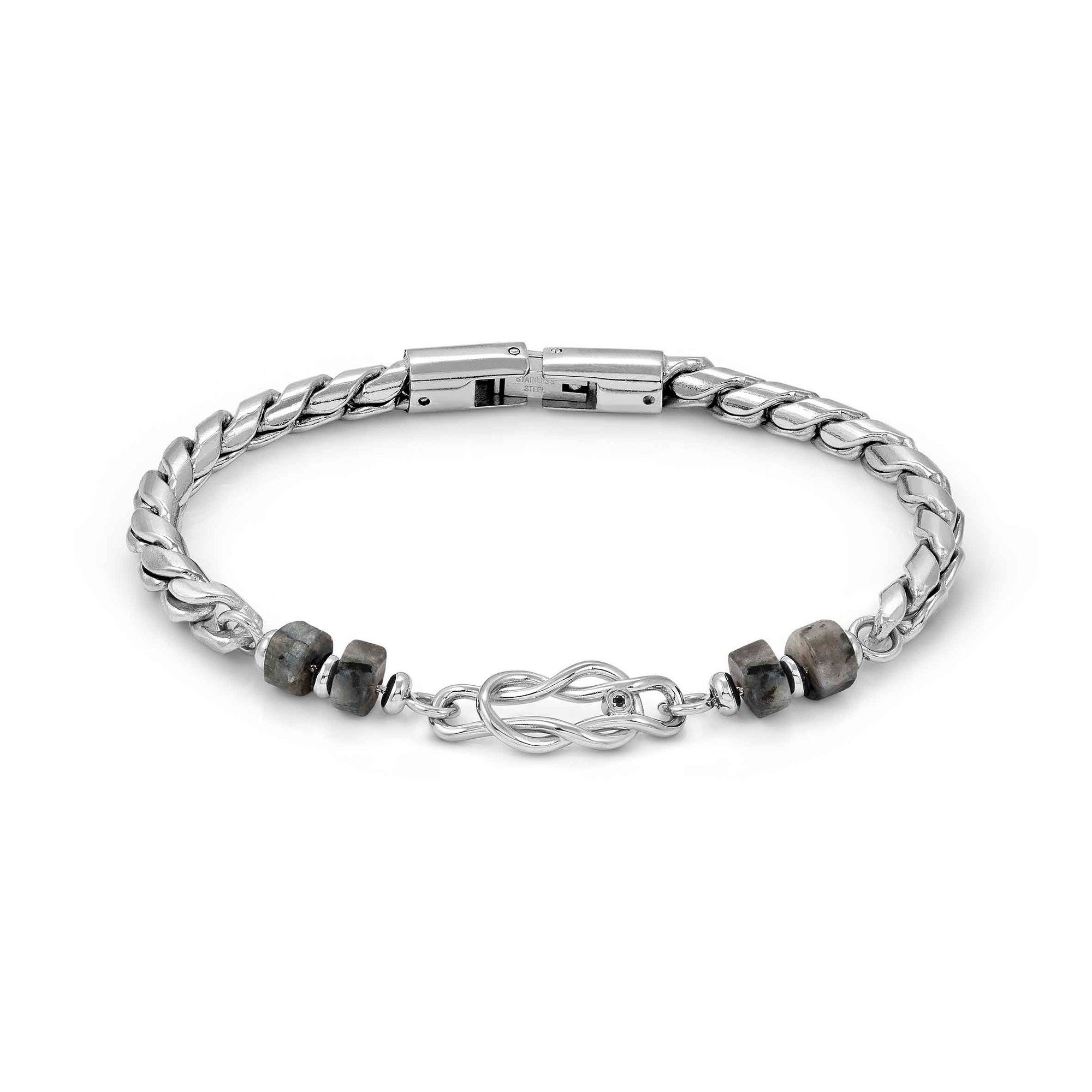 Nomination ATLANTE STONES EDITION Armband - Knoten - grauer Jaspis - 19,5 - 23 cm – Ansicht 2