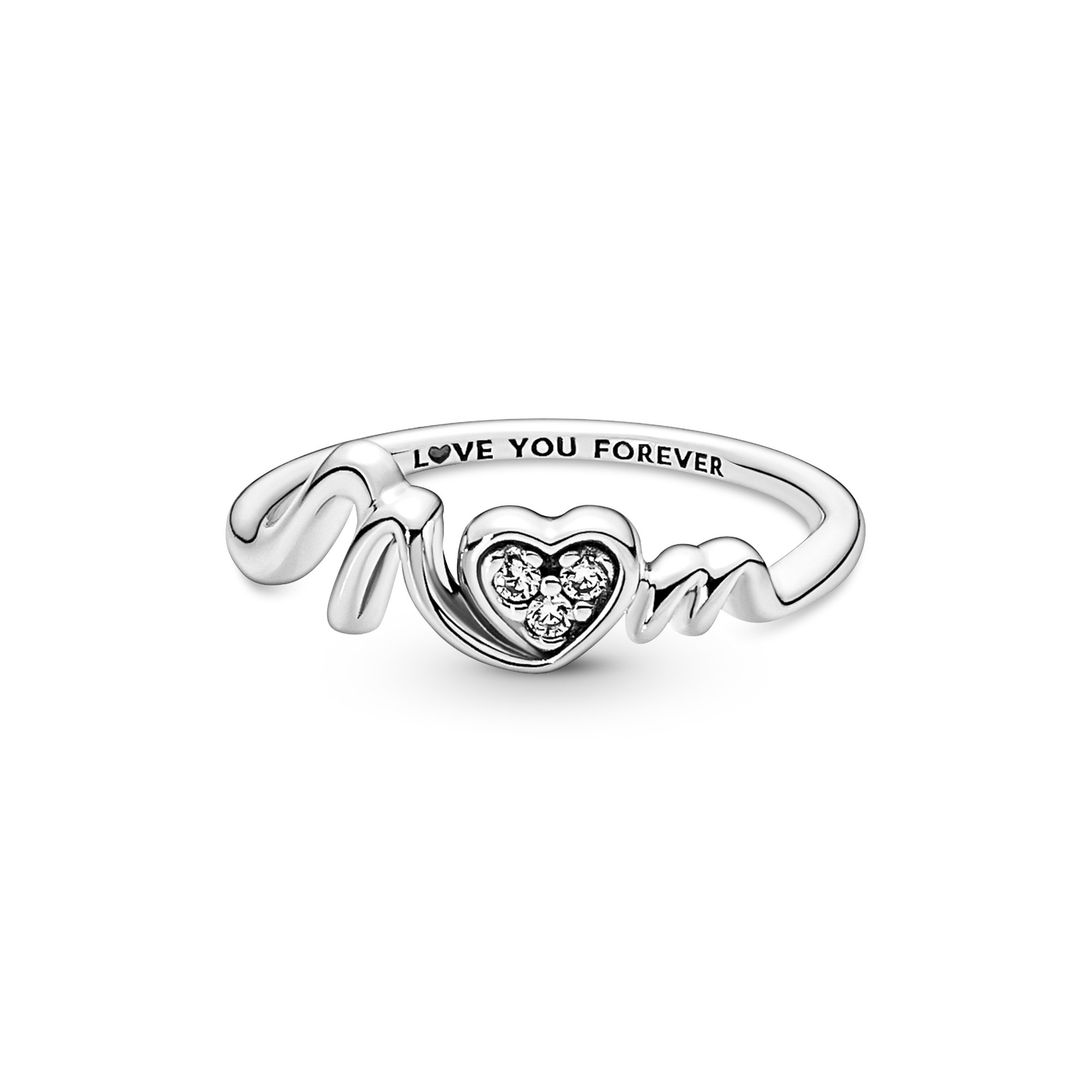 Pandora Mum Pavé Herz Ring - Sterling Silber Zirkonia Ansicht 2 – Ansicht 2
