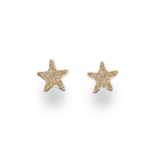 DUR Ohrringe Strandsand + Seestern - Sterling Silber - Strandsand – Ansicht 2