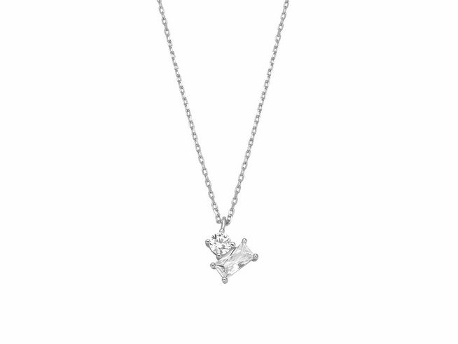 Xenox Sterling Silber Kette XS2141 in 40-45 cm Länge mit SUNNY CRUSH Kareekette und funkelndem Anhänger. Elegantes Design für stilvolle Akzente. Ideal für jeden Anlass.