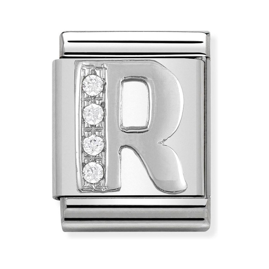 Nomination Composable Big Charm Buchstabe R - Silber 925, Zirkonia