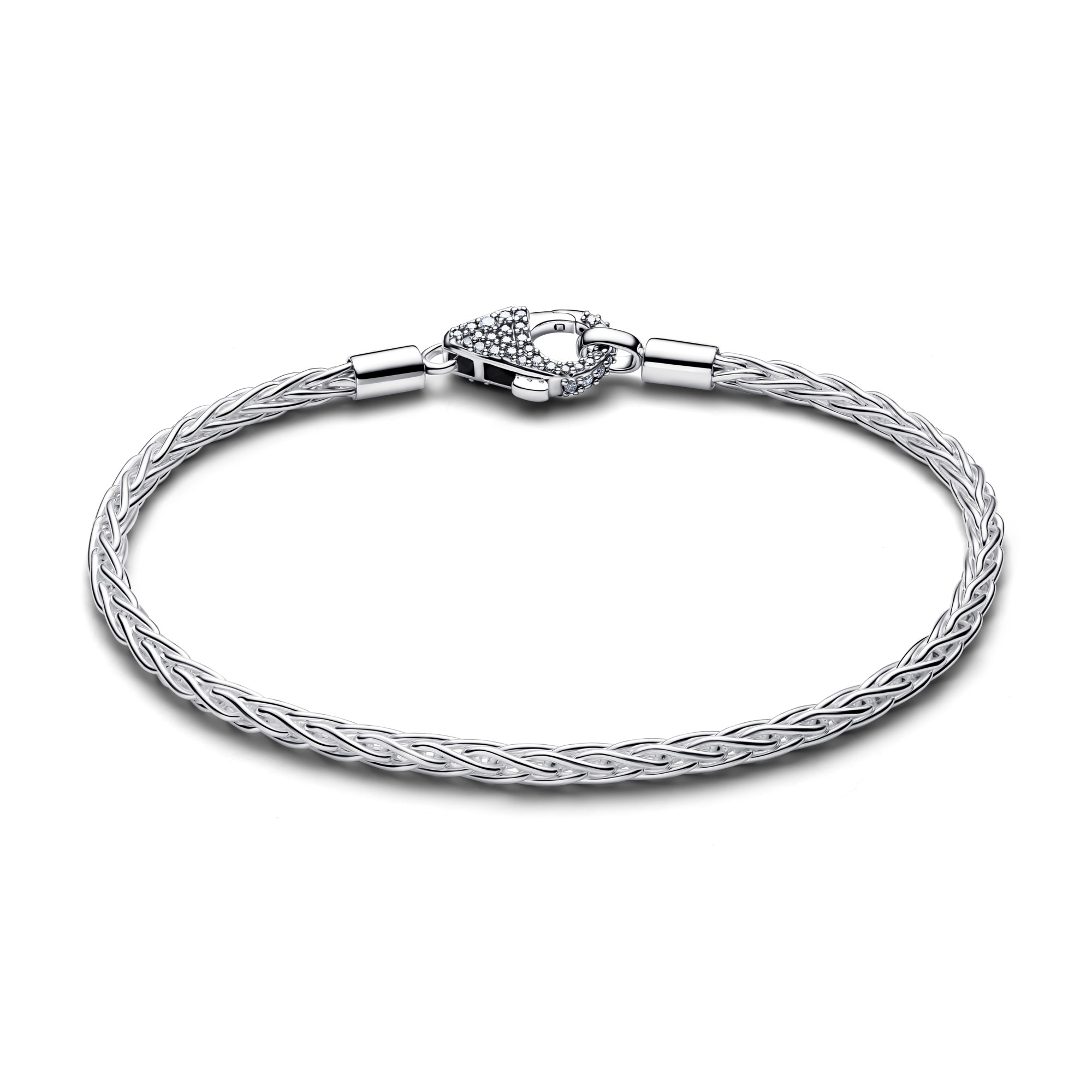 Pandora Fuchsschwanz Charm-Armband mit Pavé-Verschluss - Sterling Silber - Zirkonia – Ansicht 2