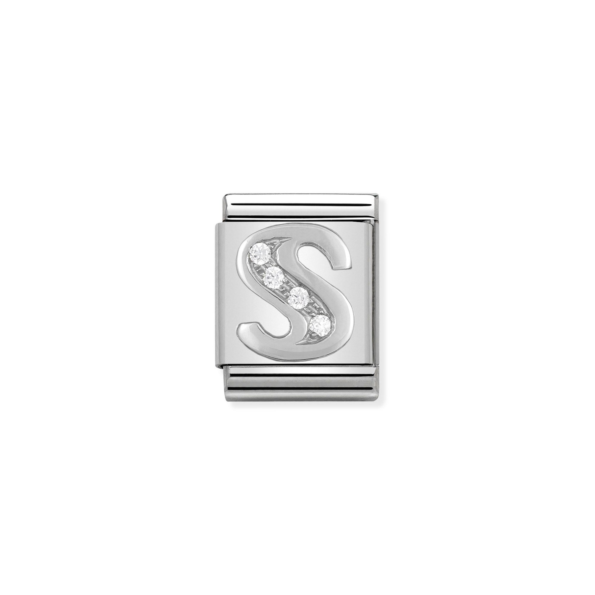 Nomination Composable Big Charm Buchstabe S - Silber 925, Zirkonia