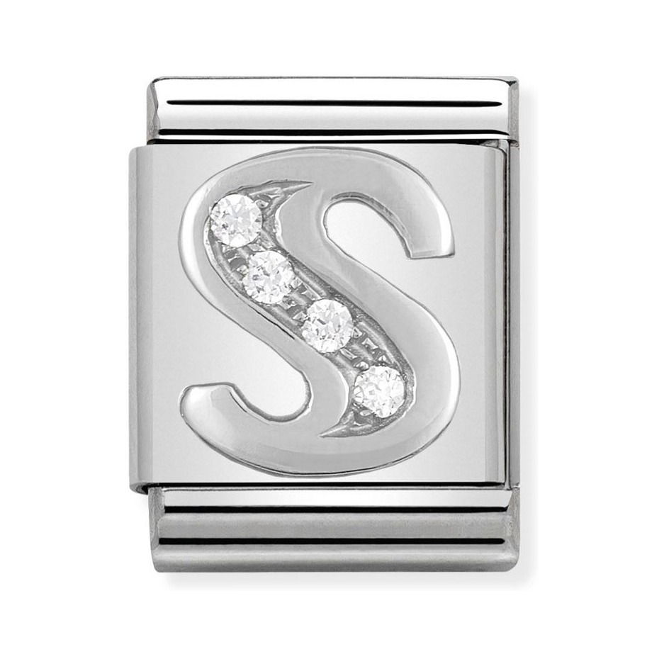 Nomination Composable Big Charm Buchstabe S - Silber 925, Zirkonia