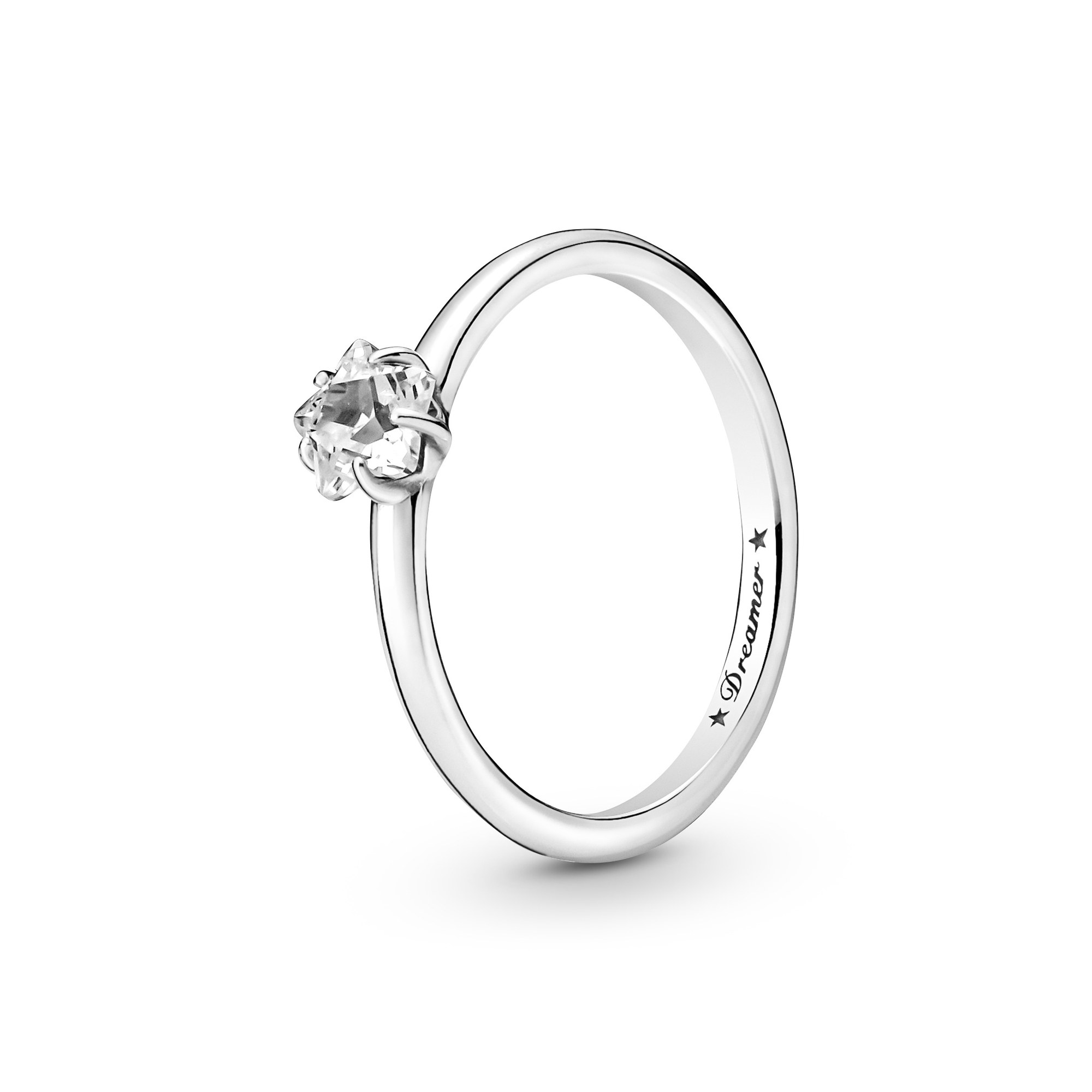 Pandora Ring - Himmlischer funkelnder Stern Solitaire - Sterling Silber - Zirkonia - klar