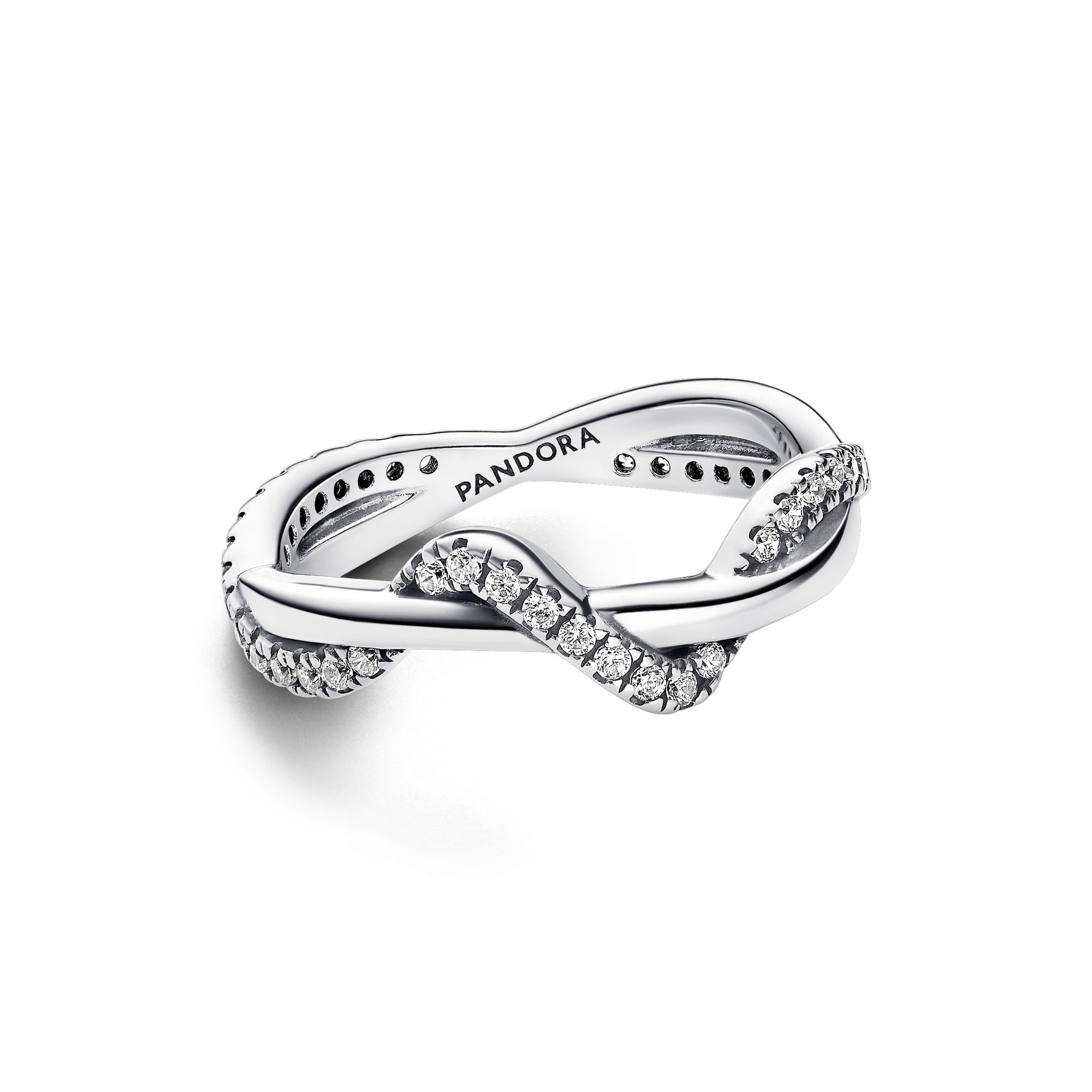 Pandora Funkelnde Verschlungene Welle Ring - Sterling Silber - Zirkonia klar Ansicht 2 – Ansicht 2