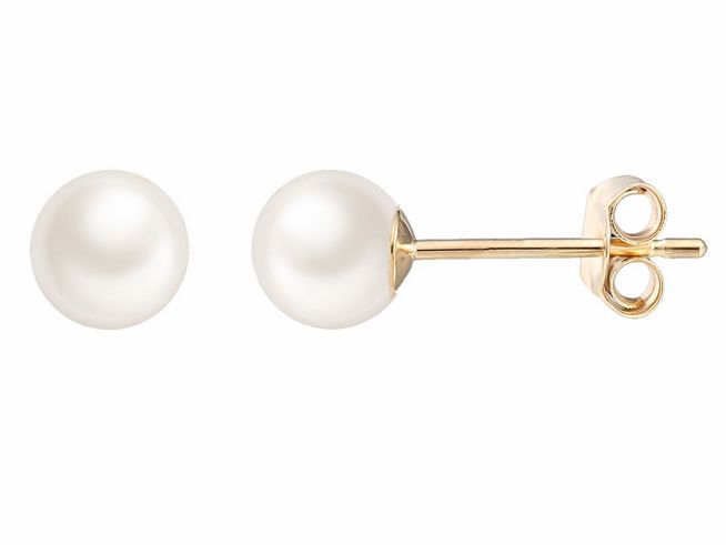 Gelbgold 585 Ohrstecker von Xenox, poliert, mit echten Perlen, elegante und zeitlose Schmuckstücke für jeden Anlass, strahlen zeitlosen Chic aus.