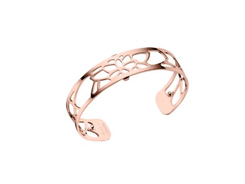 Roségoldener Armreif von Les Georgettes mit filigranem NENUPHAR-Muster, 14 mm breit, elegantes und modernes Design, ideal für stilvolle Akzente.
