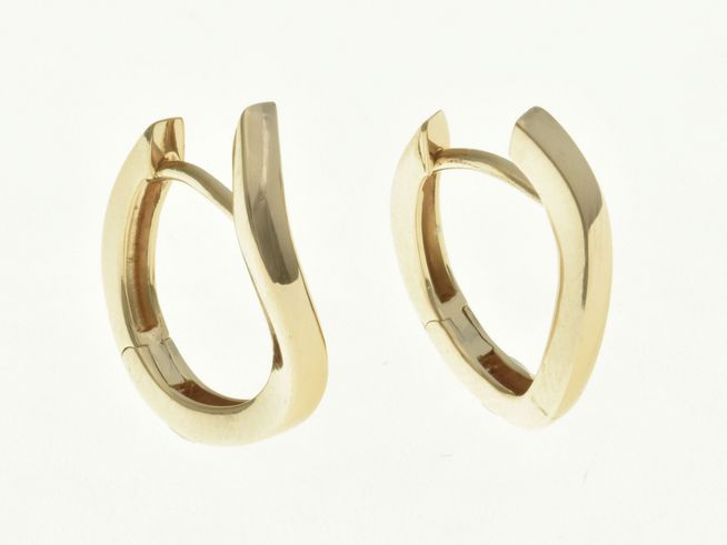 Creolen 1,7 cm aus Sterling Silber, rosegold vergoldet, 2,1 mm Dicke, Hersteller Juwelier Harnisch, elegante und schlichte Form, ideal für jeden Anlass.