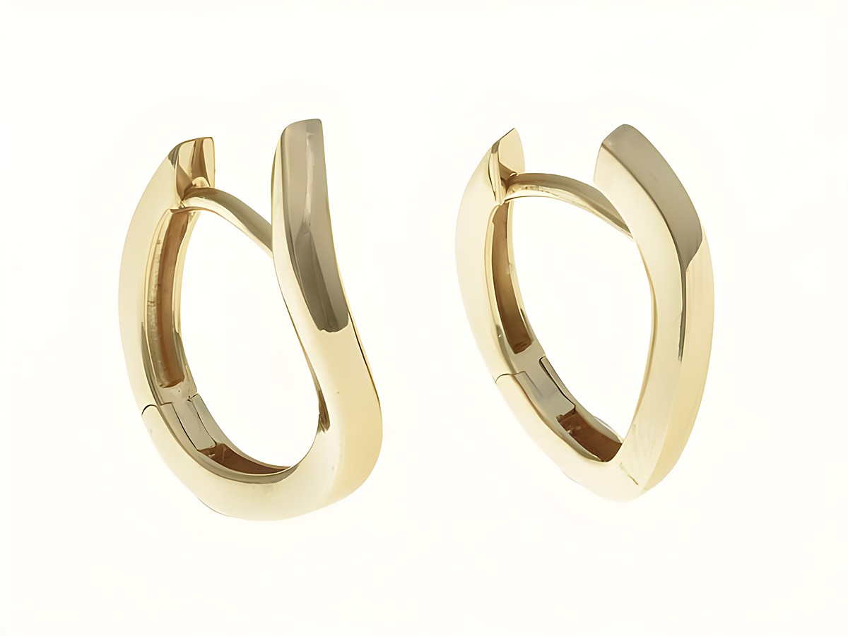Creolen 1,7 cm aus Sterling Silber, rosegold vergoldet, 2,1 mm Dicke, Hersteller Juwelier Harnisch, elegante und schlichte Form, ideal für jeden Anlass.