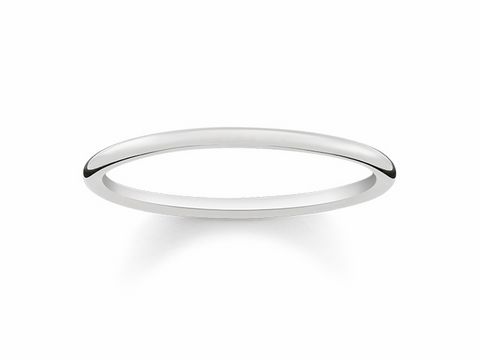 Silberner Ring von Thomas Sabo, Modell TR2123-001-12-58, Größe 58, schlichtes und elegantes Design, ideal für jeden Anlass.