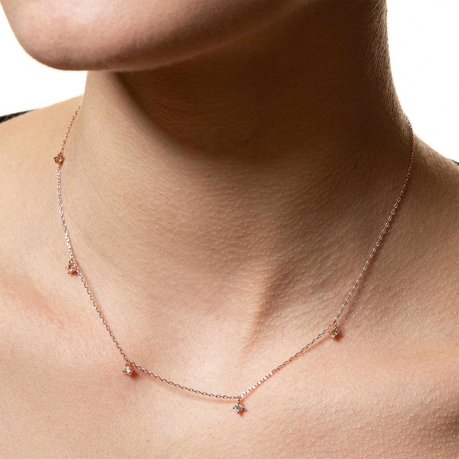 XENOX Sterling Silber Kette XS2036R - 40-45 cm - KRAPPE ROSÈ - Roségold vergoldet Kareekette – Ansicht 3