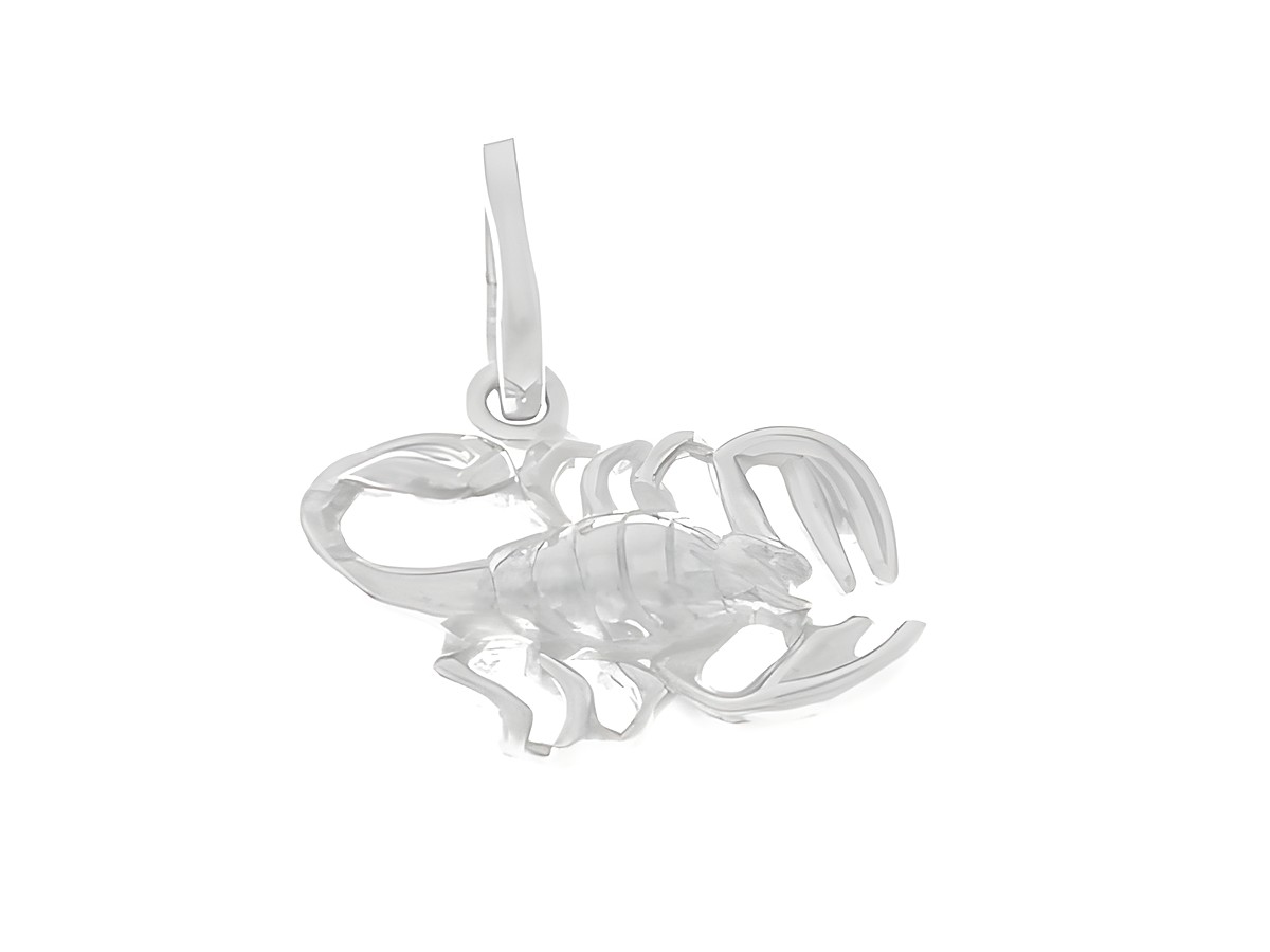 Skorpion Sternzeichen Anhänger aus 925 Sterling Silber poliert, Hersteller Juwelier Harnisch, detailreiche Darstellung eines Skorpions in ausgezeichneter Qualität.