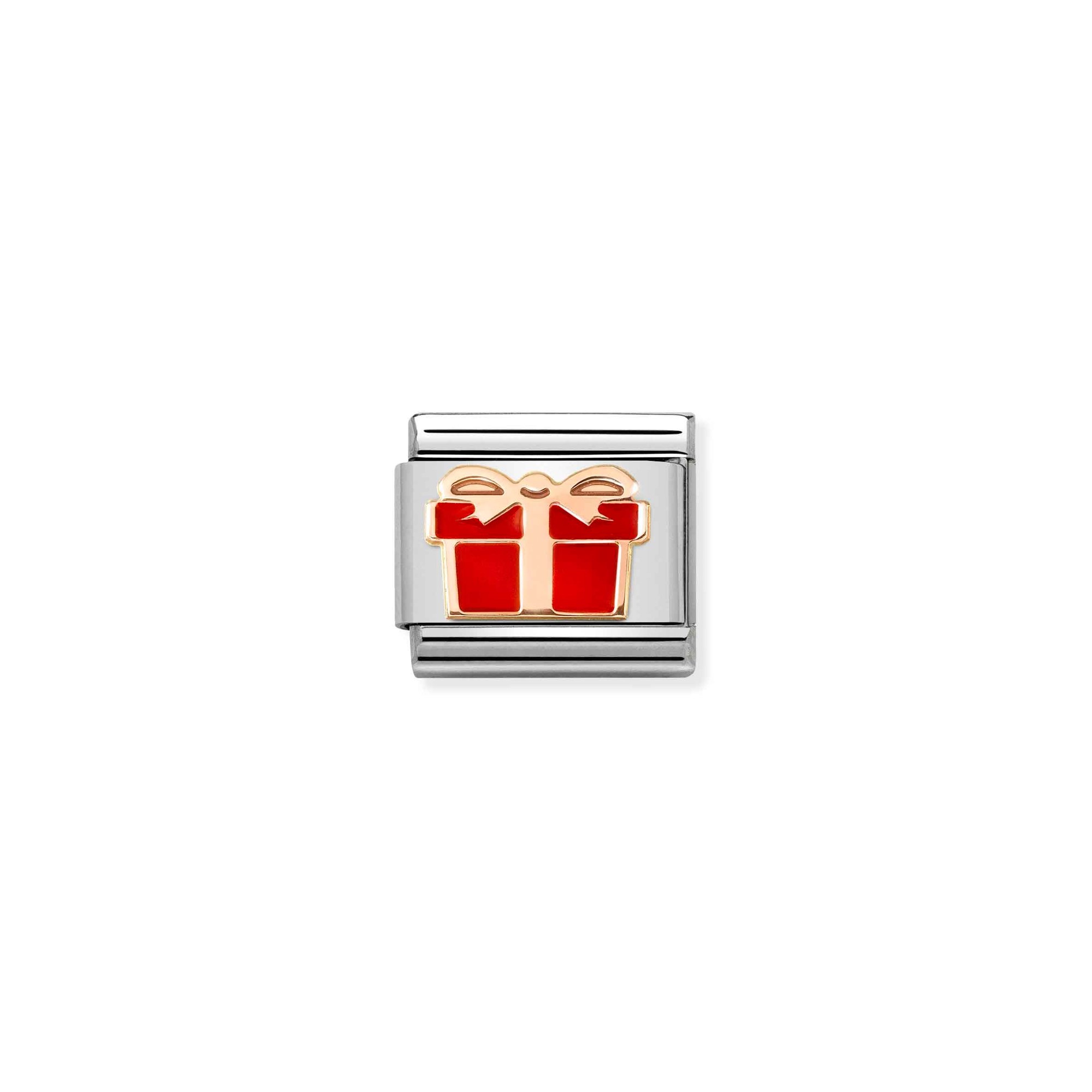 Nomination Composable Classic Charm Geschenk rot - Edelstahl, roségoldfarben, Emaille