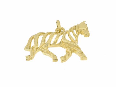 47816-0 Kunstvoll gestalteter Anhänger in Form eines Pferdes aus 333 Gold, ca. 2,2 cm, hergestellt von Juwelier Harnisch, ideal für Tierliebhaber.