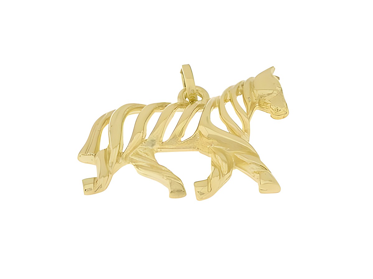 Kunstvoll gestalteter Anhänger in Form eines Pferdes aus 333 Gold, ca. 2,2 cm, hergestellt von Juwelier Harnisch, ideal für Tierliebhaber.