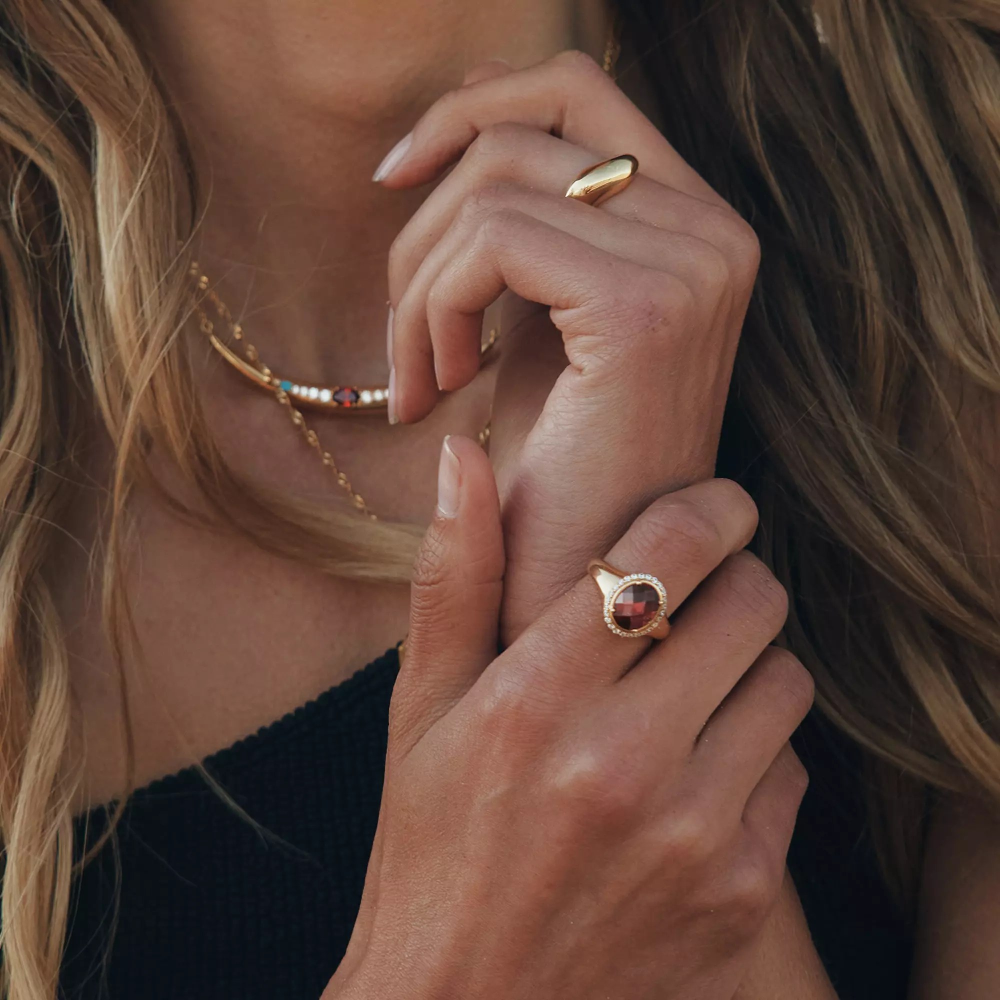 Thomas Sabo Ring Roter Zirkoniastein 18k Vergoldung – ELYNDRA – Silber – Zirkonia – Ansicht 3