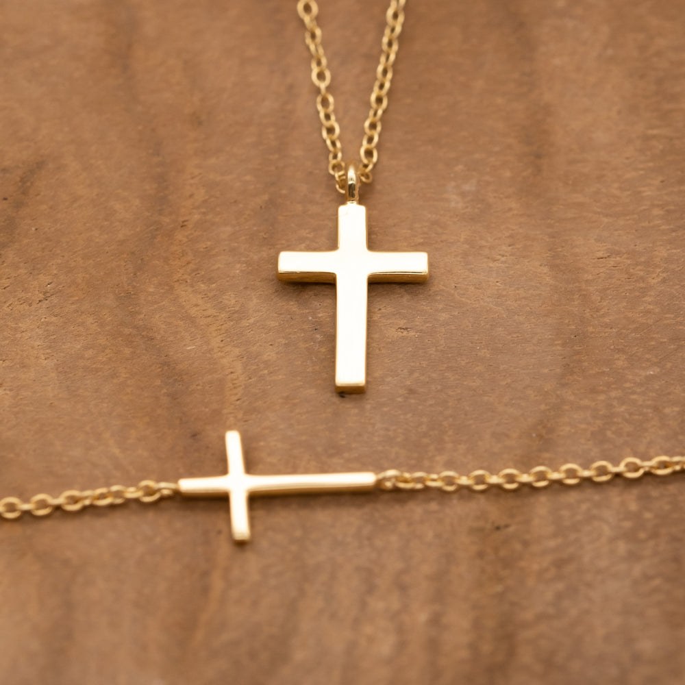 Engelsrufer LILCROSS Armband Kreuz platiert - Gelbgold vergoldet auf Silber 17 cm – Ansicht 4